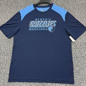 Memphis Grizzlies Shirt Men Large Blue NBA Short Sleeve Crew Neck‎ New L